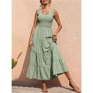 Tiered Smocked Wide Strap Dress
